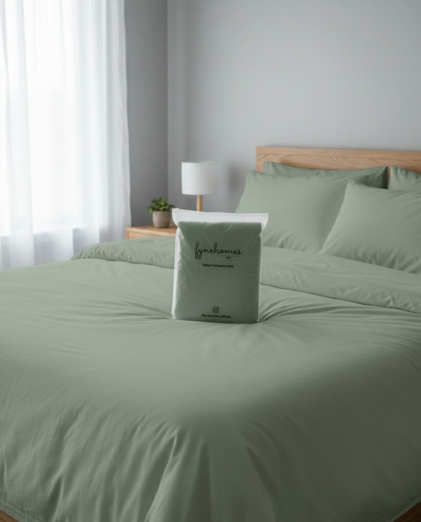 Premium Bedsheet Set – Light Green